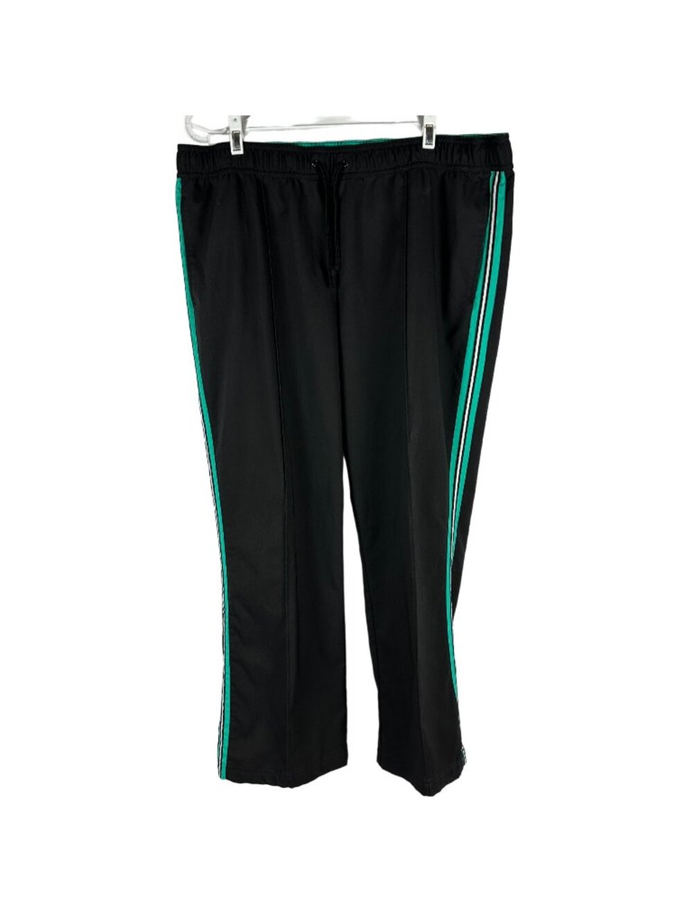 SB Active Mens Size XL Black Track Pants With Green Stripes Polyester